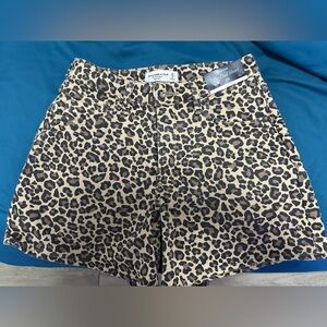 Abercrombie & Fitch Leopard Print High Rise Shorts